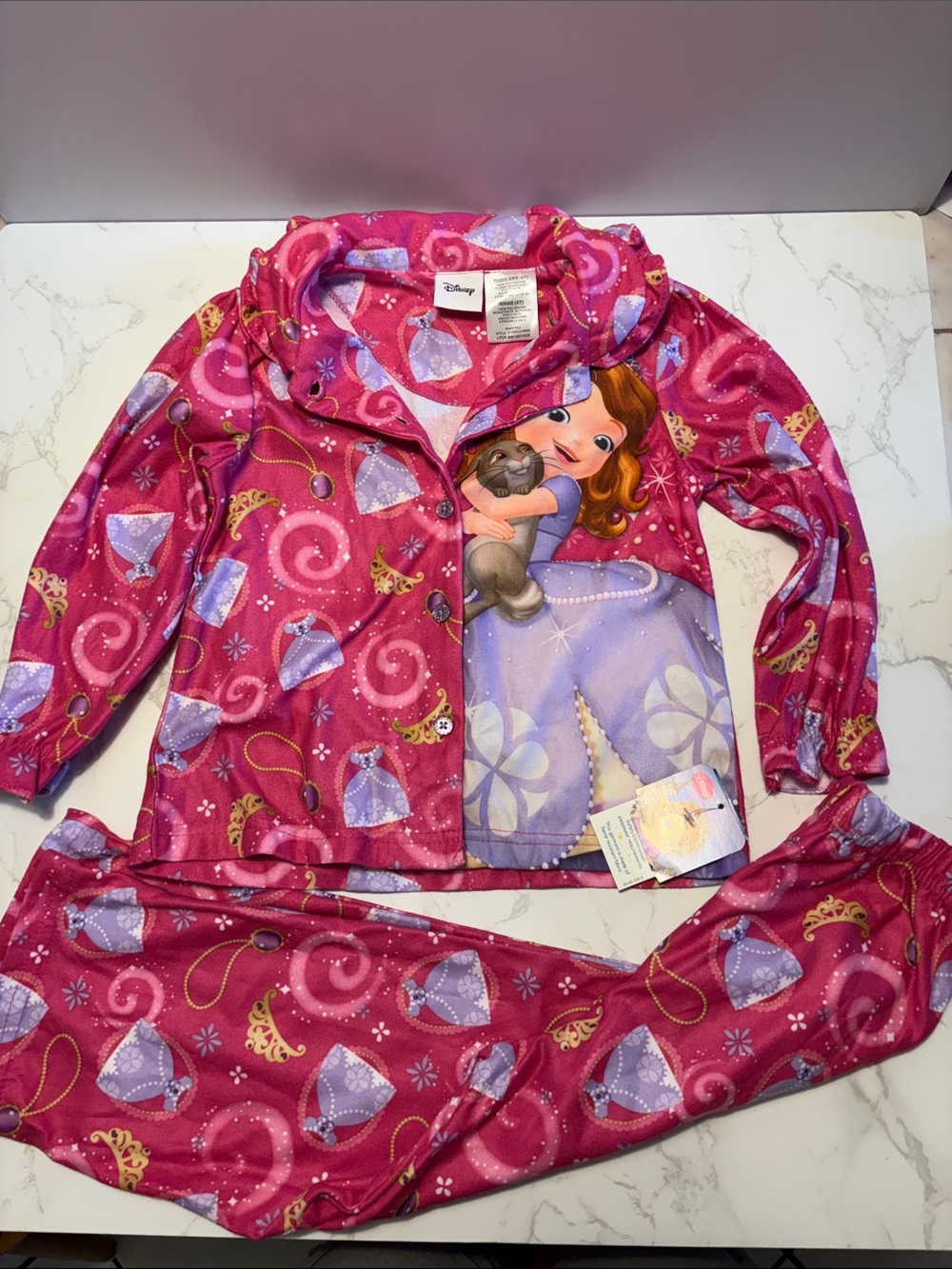 Disney New NWT Pink and Purple Sofia the First Girls' Pajama Set 4T princess